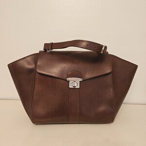 Alberta Di Canio Brown Leather Tote Italy